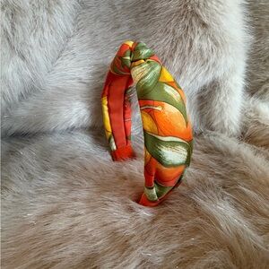 Hermes Citrus Print Headband by Alice and Hops- Orange, Yellow and Green.